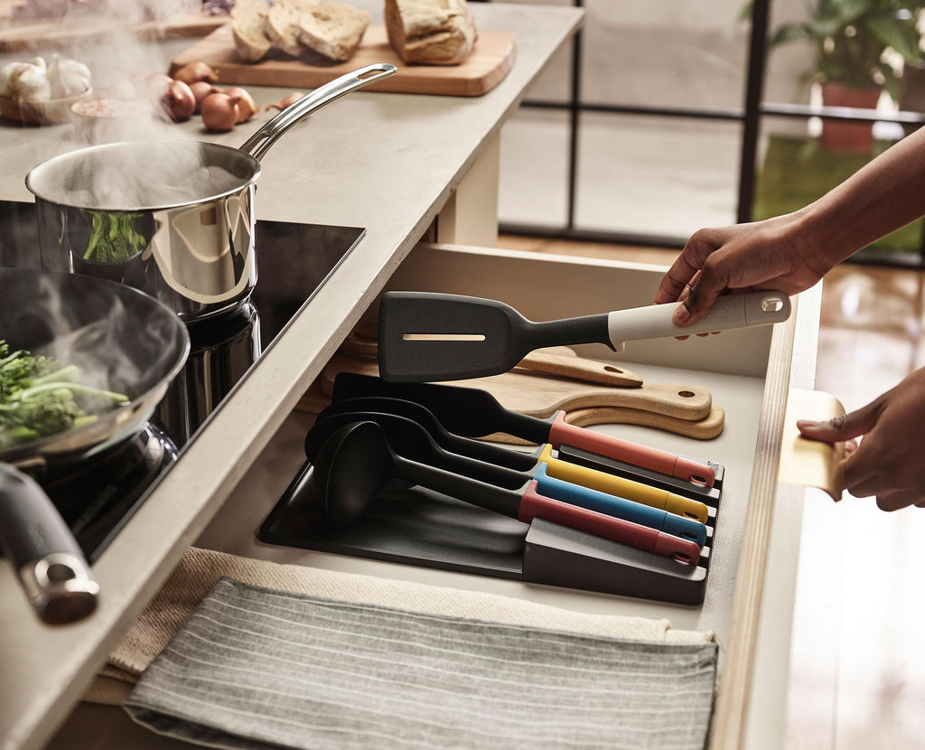10-piece Multicolor In-drawer Knife & Utensil Set