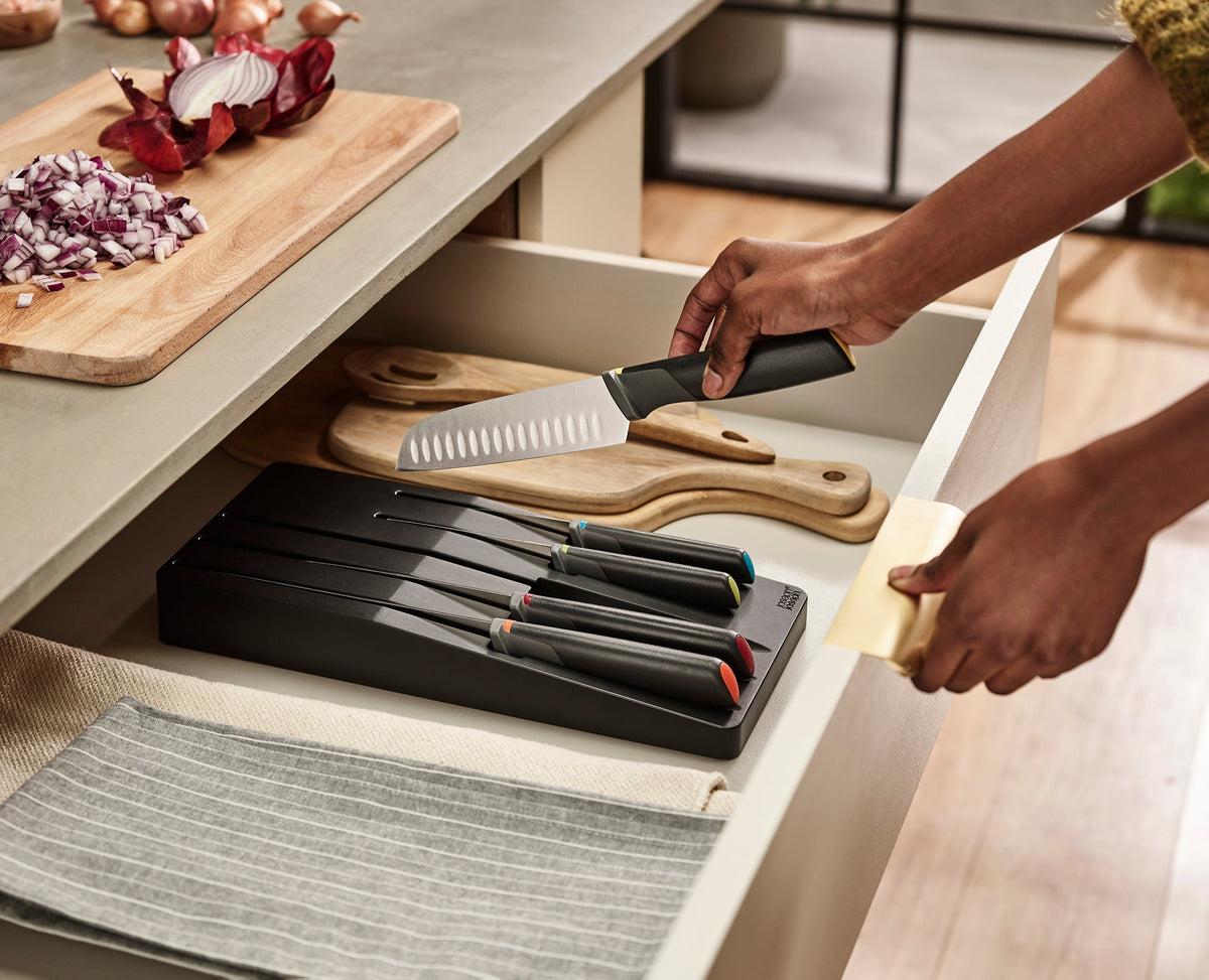10-piece Multicolor In-drawer Knife & Utensil Set