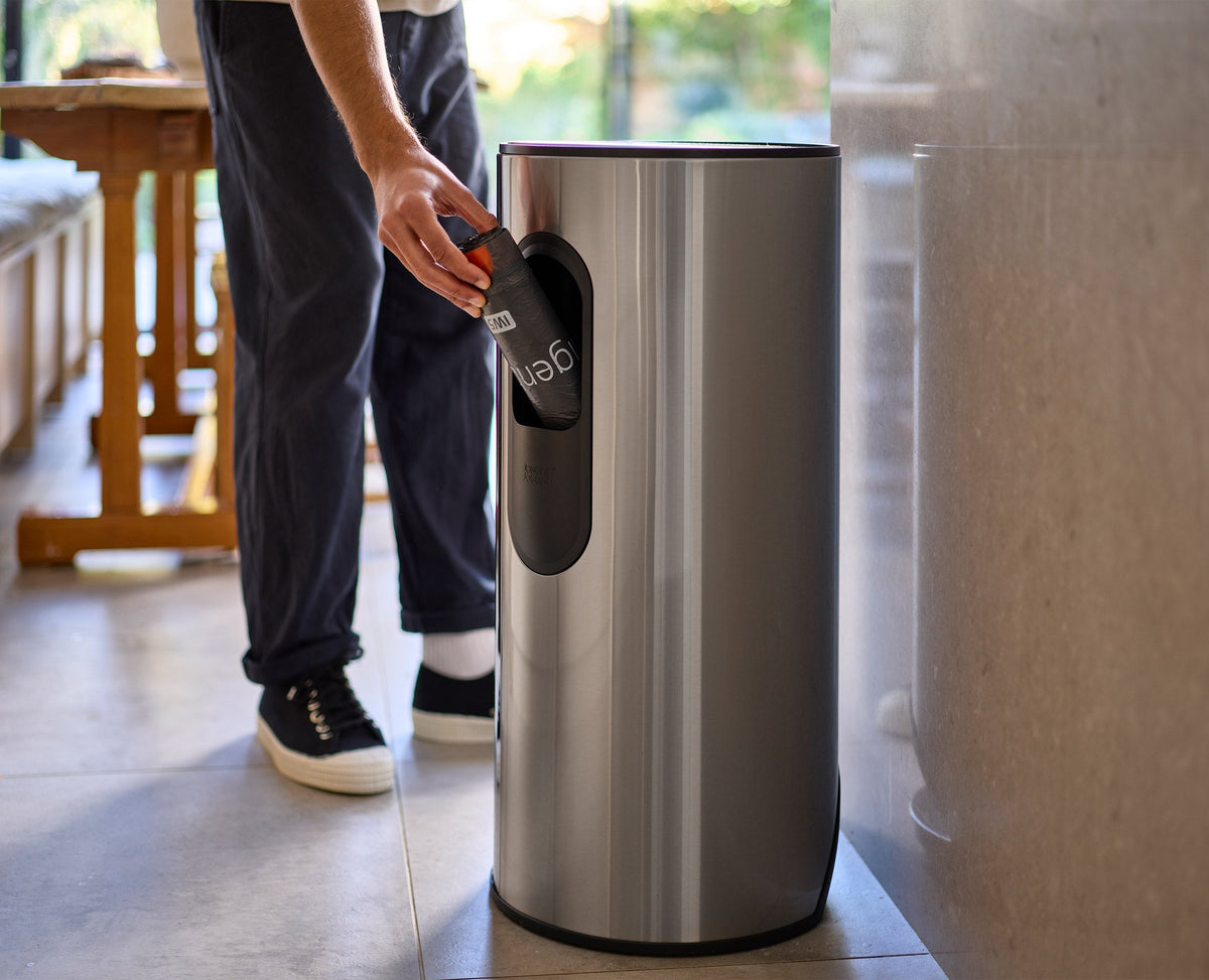 Arc™ 30L Easy-push Stainless-steel Pedal Trash Can Starter Set