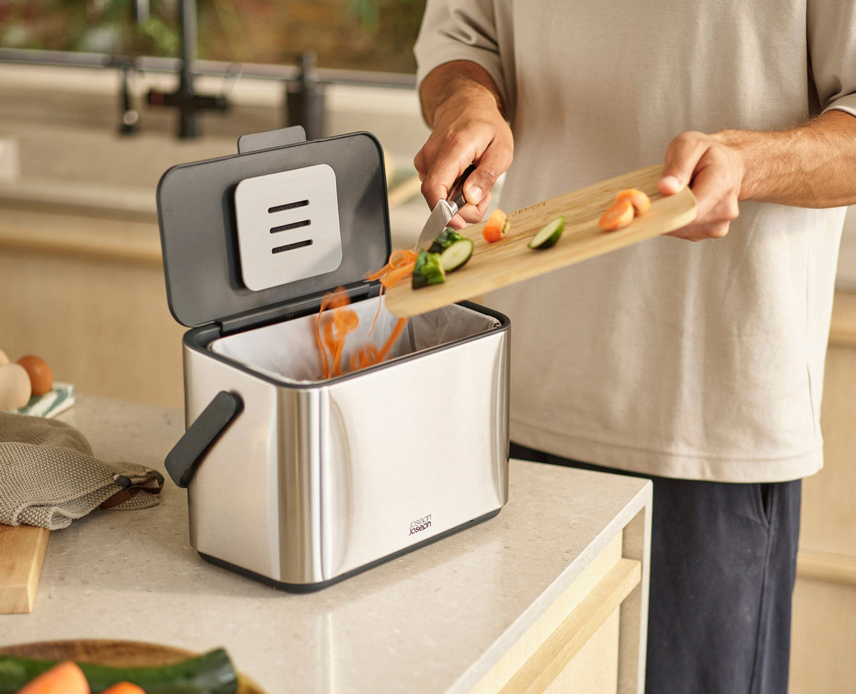 Collect™ 4L Stainless-steel Food Waste Caddy Starter Set