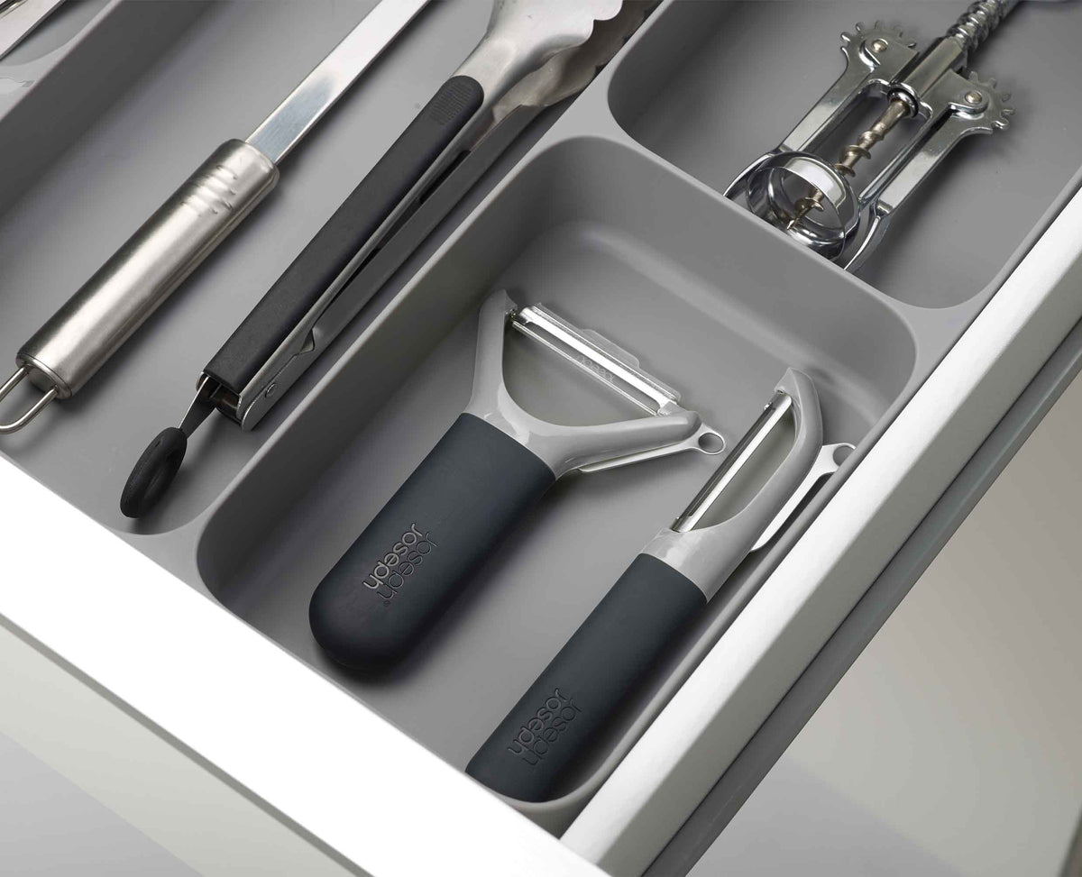 DrawerStore™ Gray Cutlery, Utensil & Gadget Organizer