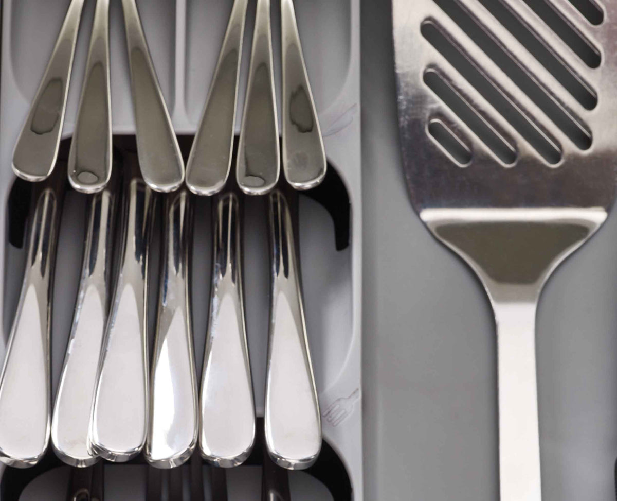 DrawerStore™ Gray Cutlery, Utensil & Gadget Organizer