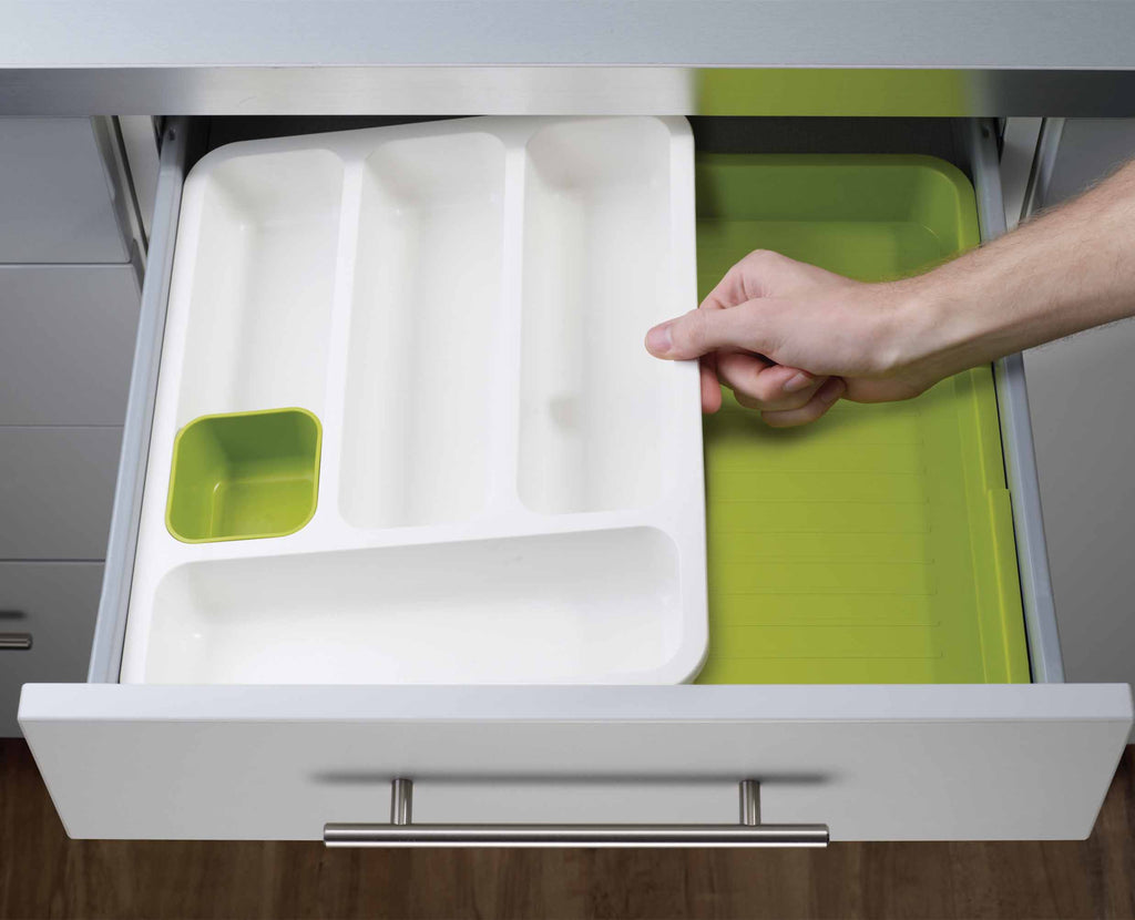 DrawerStore™ Gray Expandable Cutlery Tray