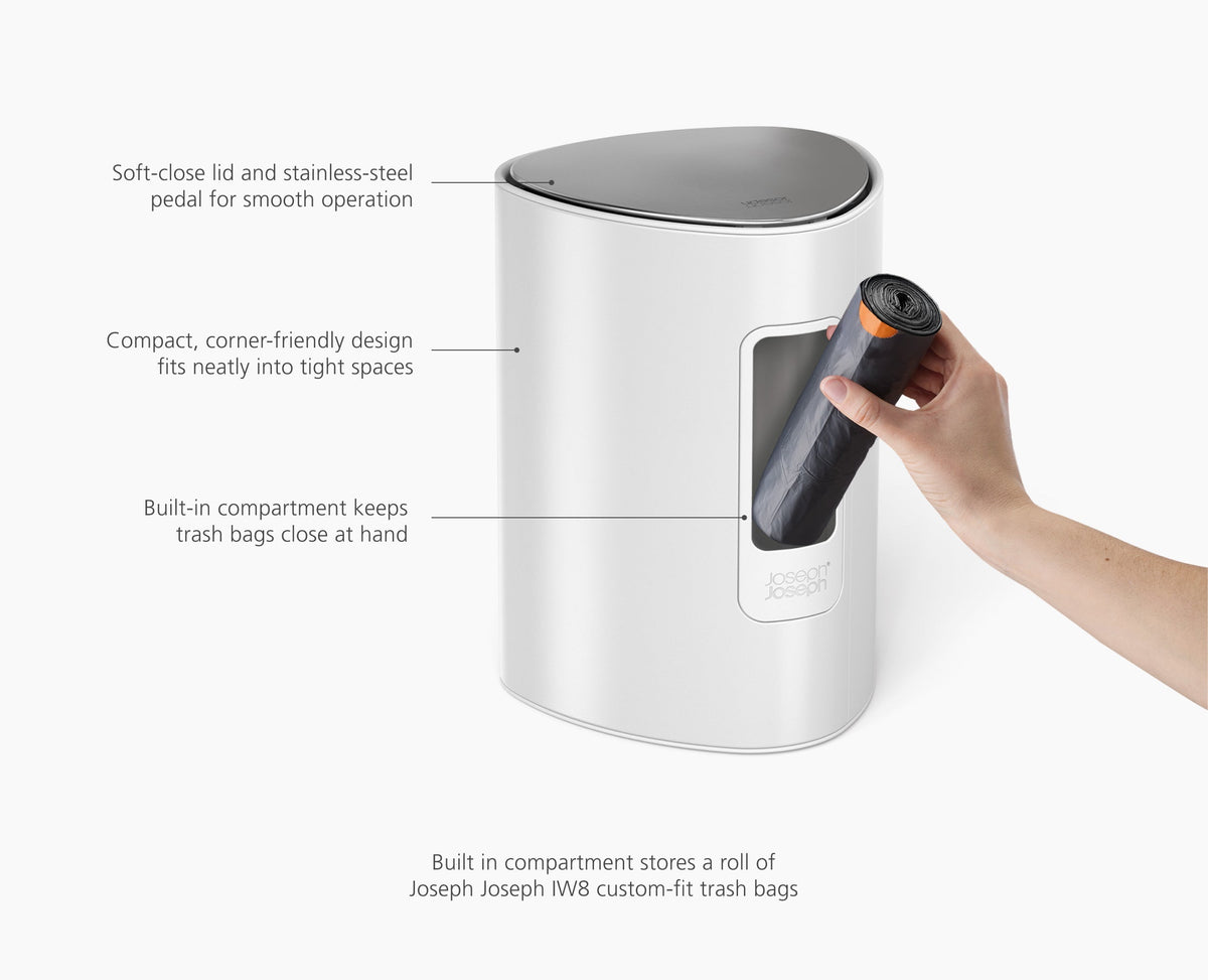 EasyStore™ 5L Gloss White Bathroom Pedal Trash Can