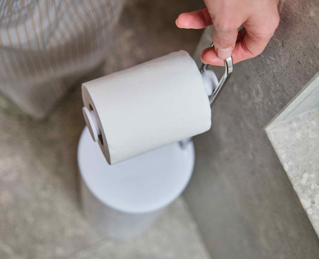 EasyStore™ Gloss White Concealed Toilet Paper Holder