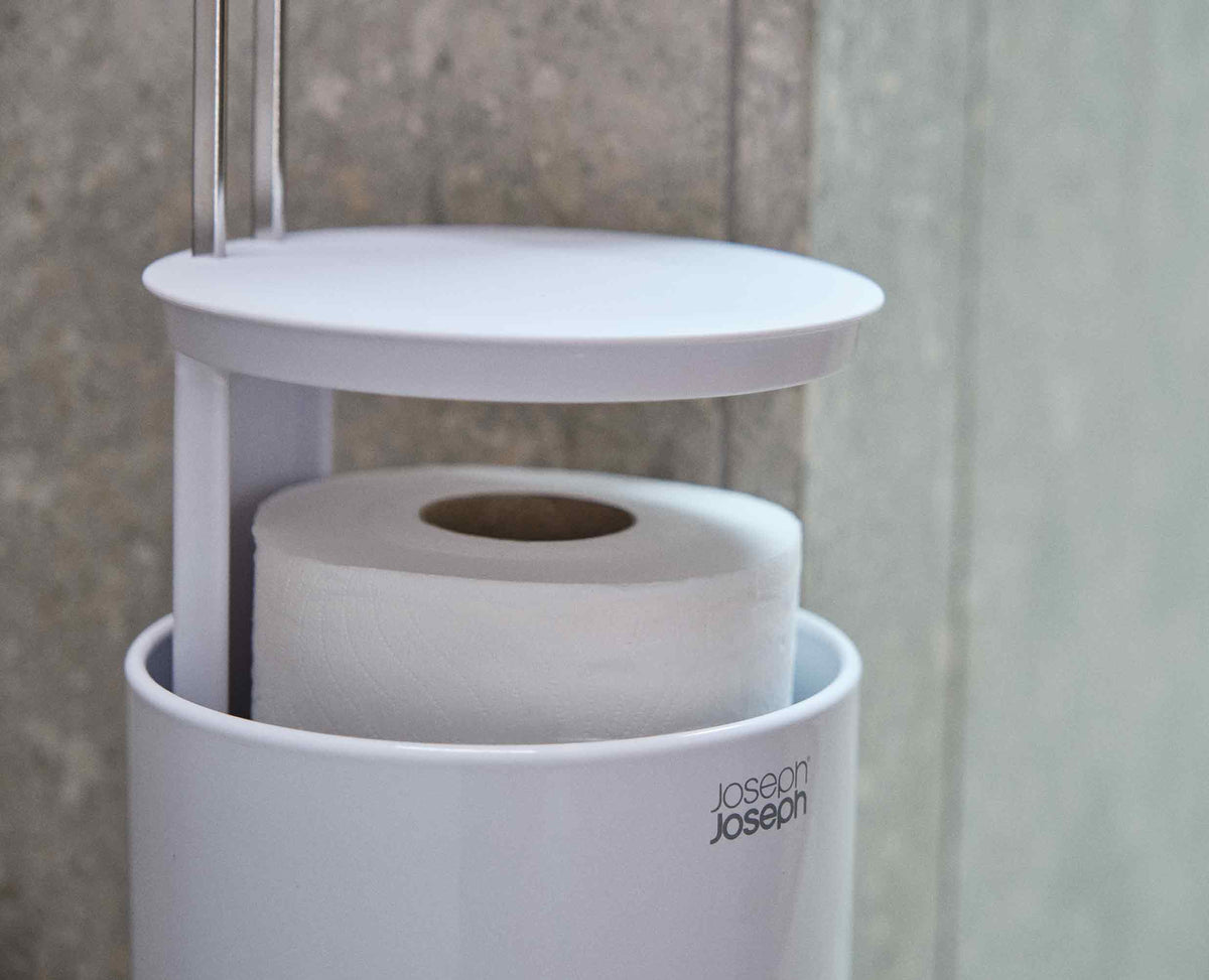 EasyStore™ Gloss White Concealed Toilet Paper Holder