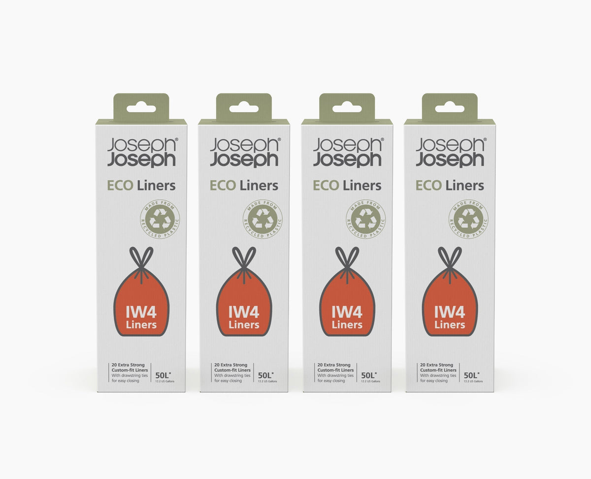 IW4 50L Gray Recycled Trash Bags - 4 pack