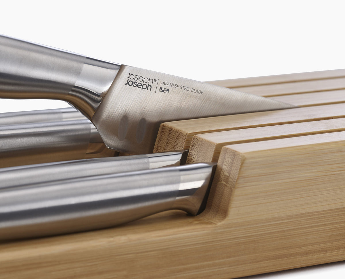Elevate™ Steel Knife Set with In-drawer Bamboo Storage Tray