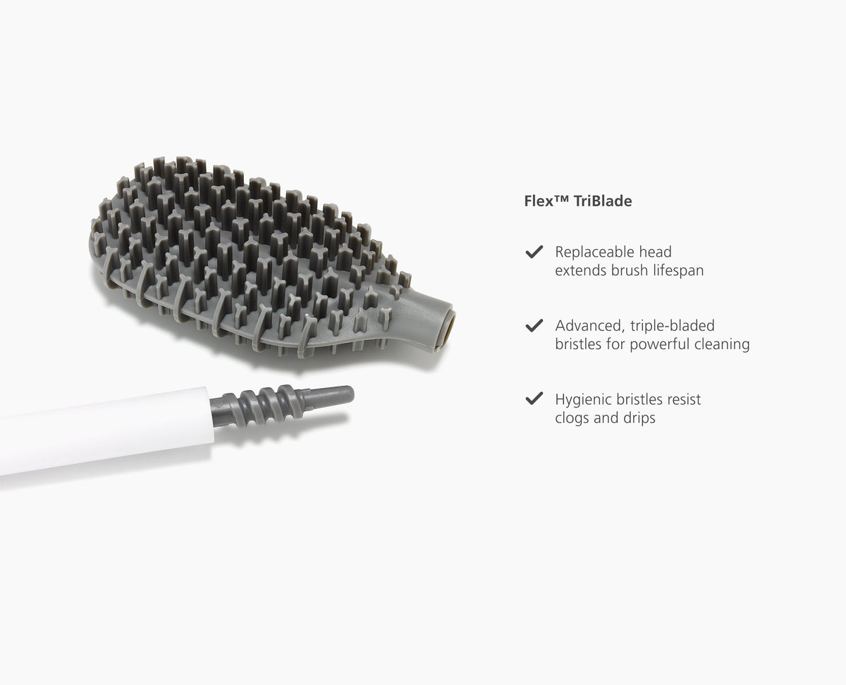 Flex™ TriBlade Pack of 2 Gray Replacement Toilet Brush Heads