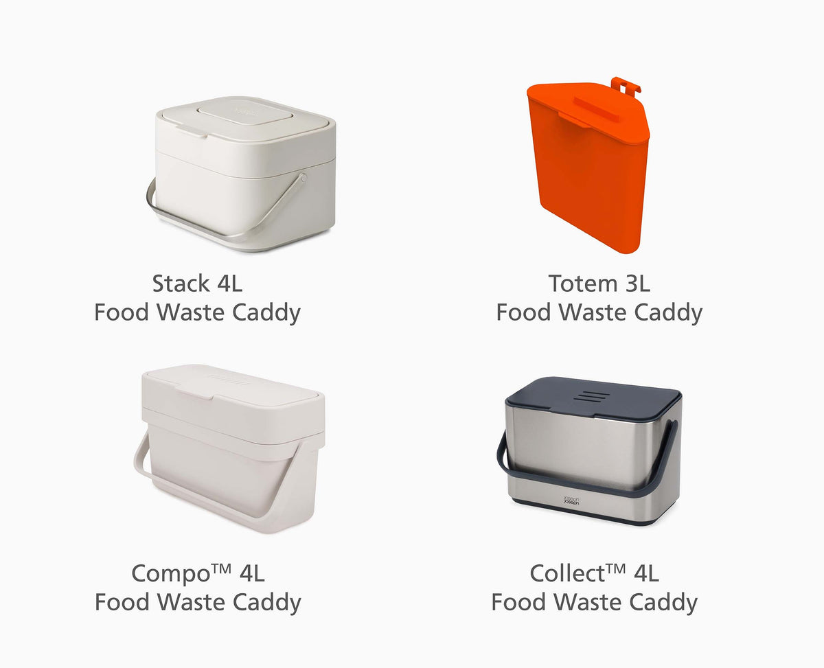 IW2 4L White Food Waste Caddy Trash Bags - 4 pack