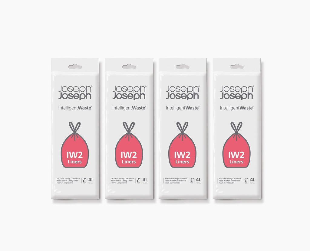 IW2 4L White Food Waste Caddy Trash Bags - 4 pack