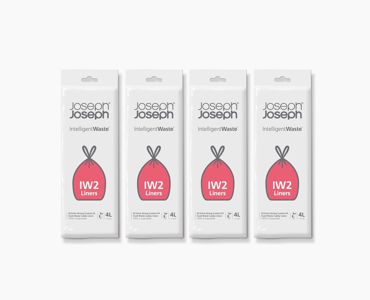 IW2 4L White Food Waste Caddy Trash Bags - 4 pack