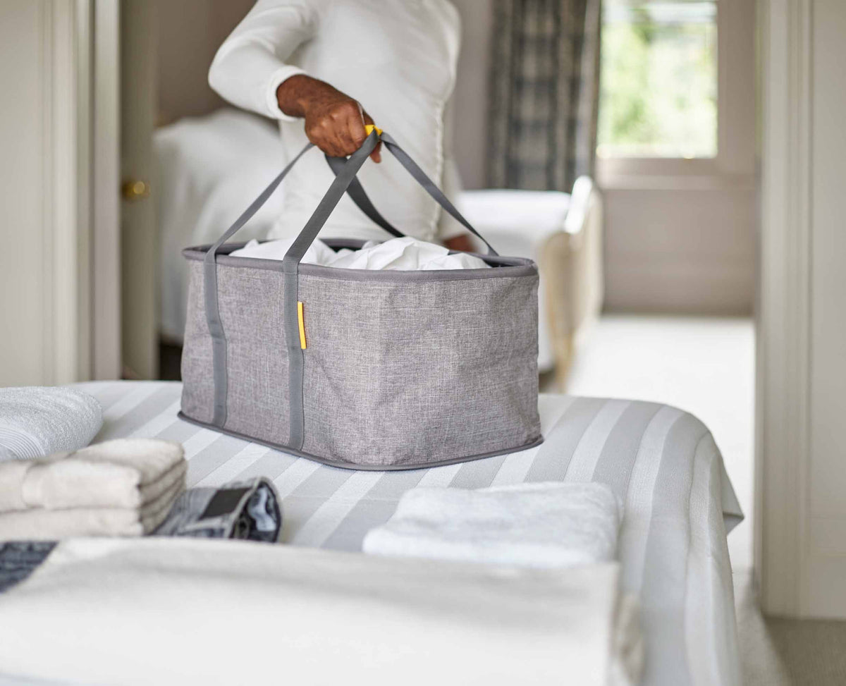 Hold-All™ Gray Collapsible 35L Laundry Basket