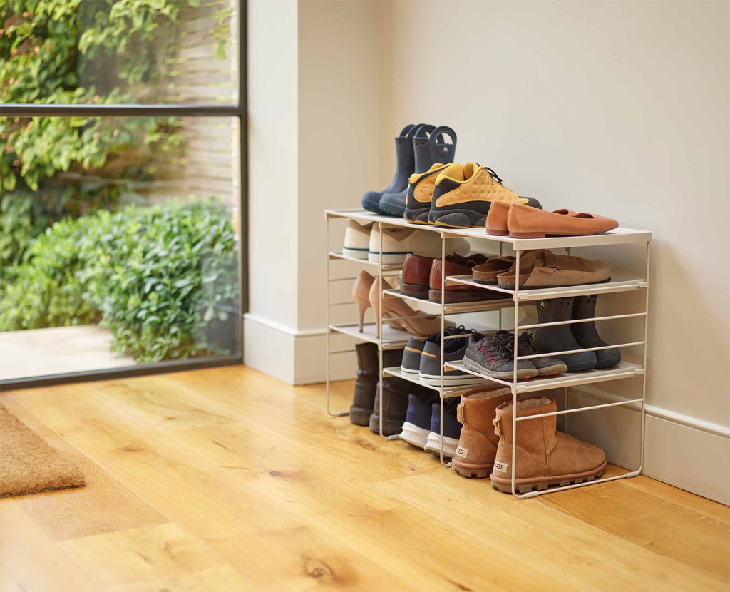 Level™ Plus Large Adjustable Ecru Shoe Rack