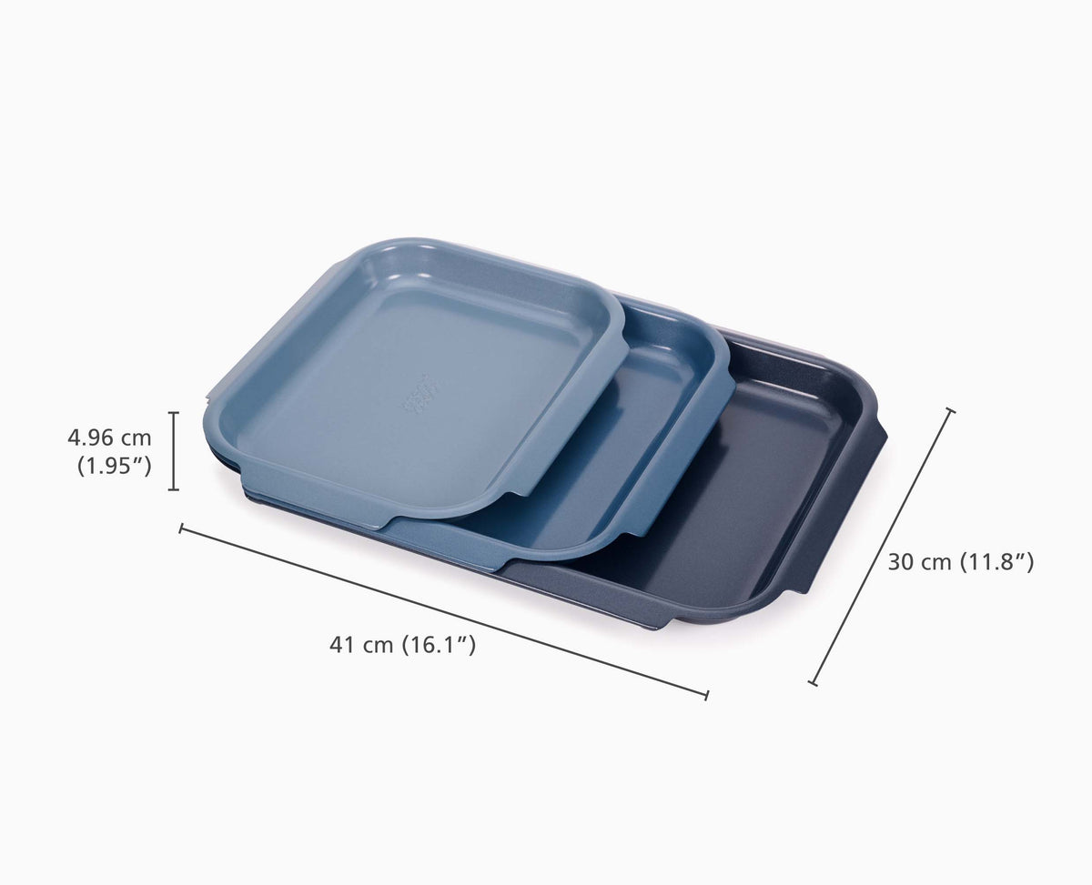 Nest™ Bake Non-Stick 3-piece Blue Baking Pan Set