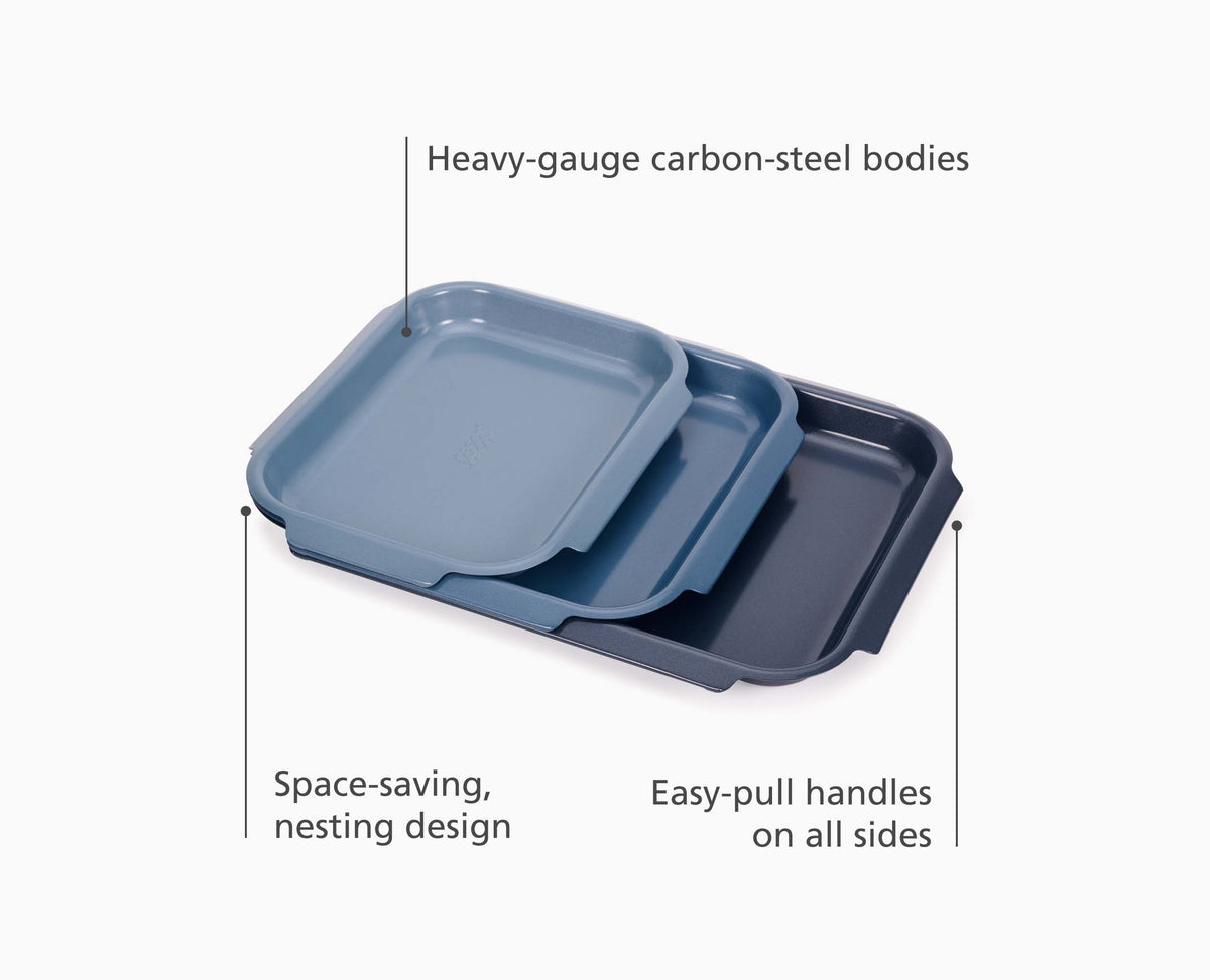 Nest™ Bake Non-Stick 3-piece Blue Baking Pan Set