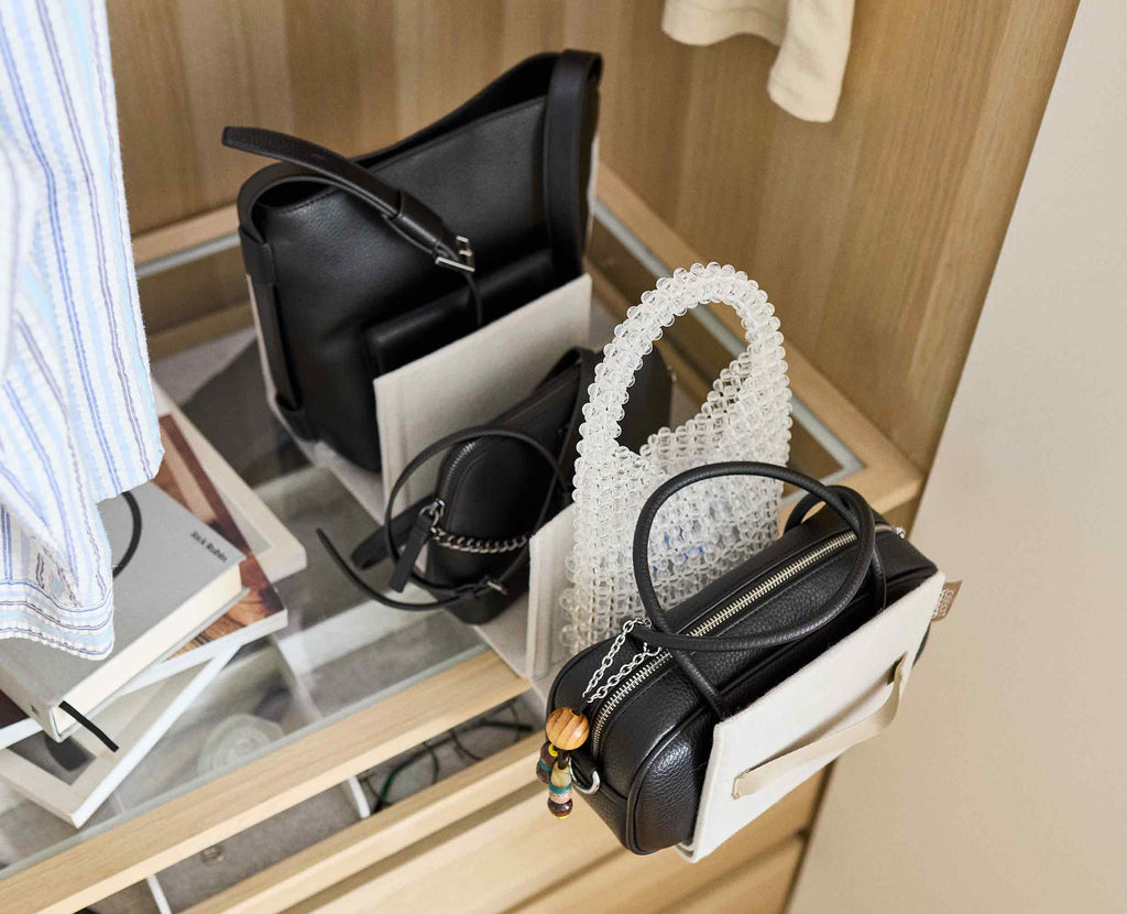 Orderly™ Ecru Bag & Purse Closet Organizer