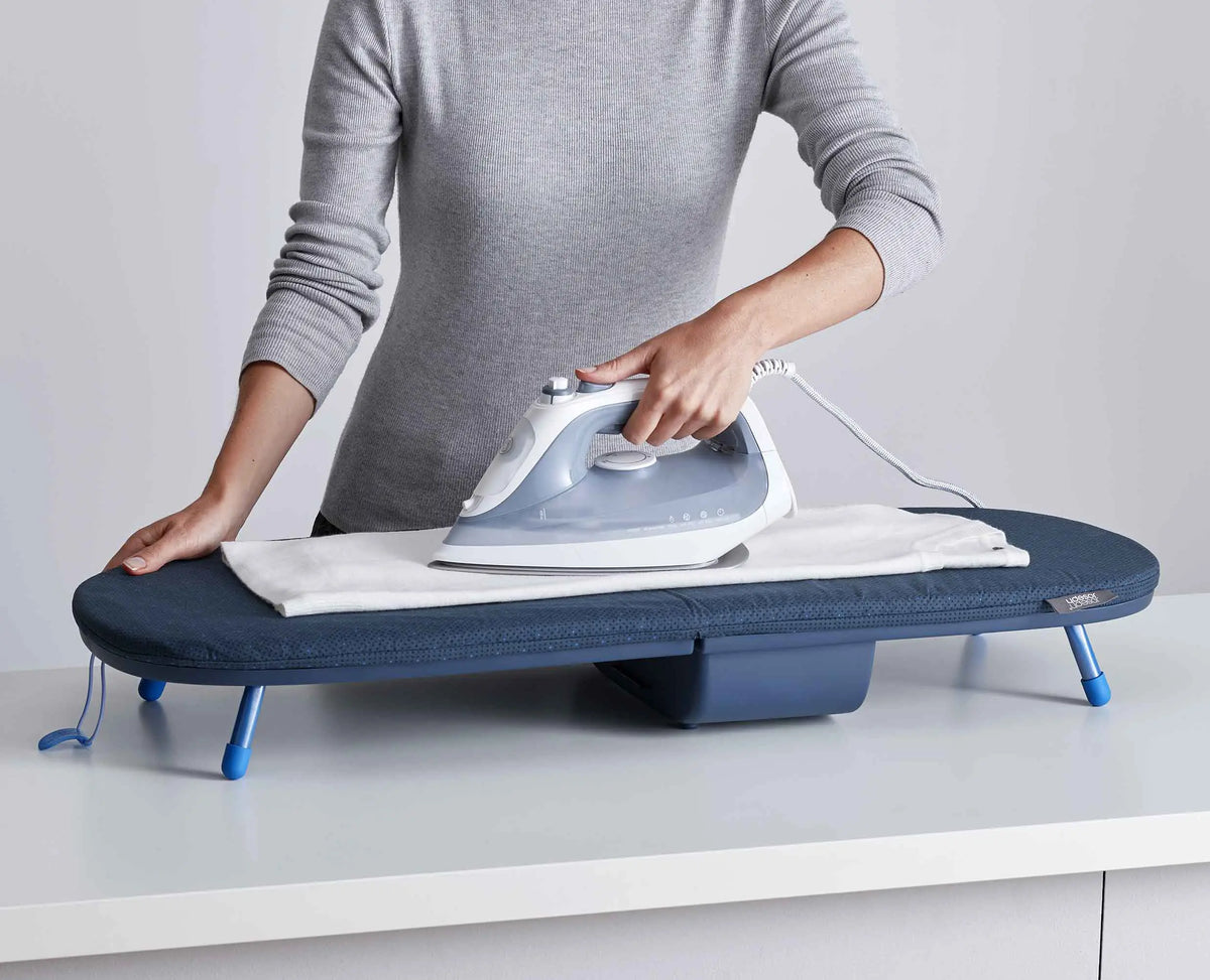 Pocket Plus 35" Folding Blue Ironing Board with Advanced Cover
