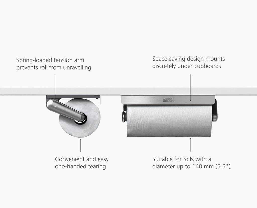 RollGrip™ Under-Shelf Stainless-Steel Paper Towel Holder