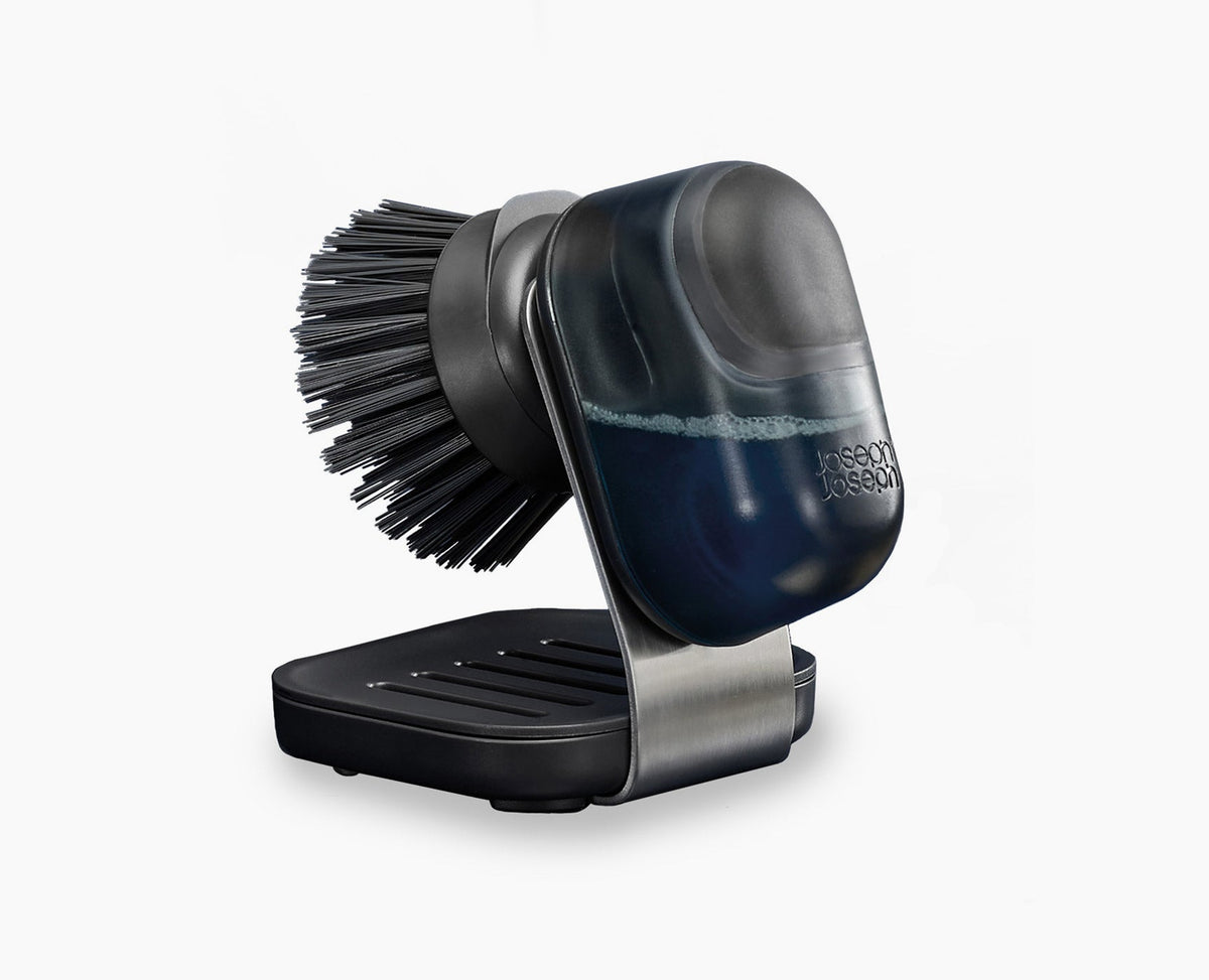 SinkTech™ Compact Soap Dispensing Dish Brush with Steel Stand