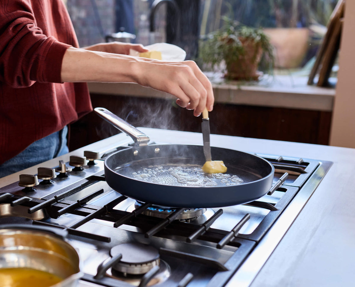 Space Folding Handle Non-Stick 11" Blue Shallow Frying Pan