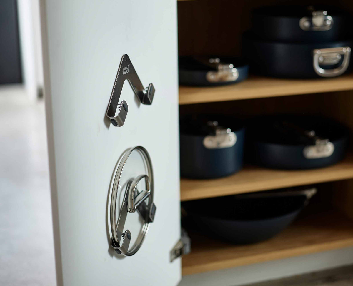 Space Pack of 2 Stainless-steel Pot Lid Holders