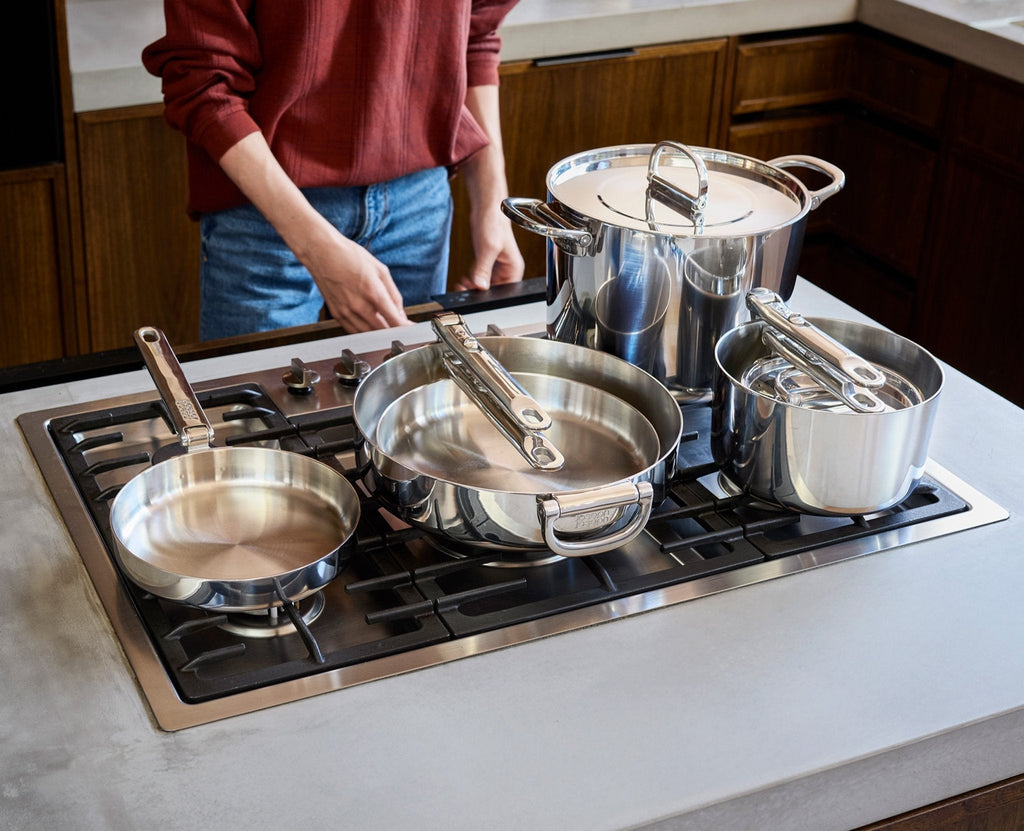 Space Steel Folding Handle 10-Piece Cookware Set