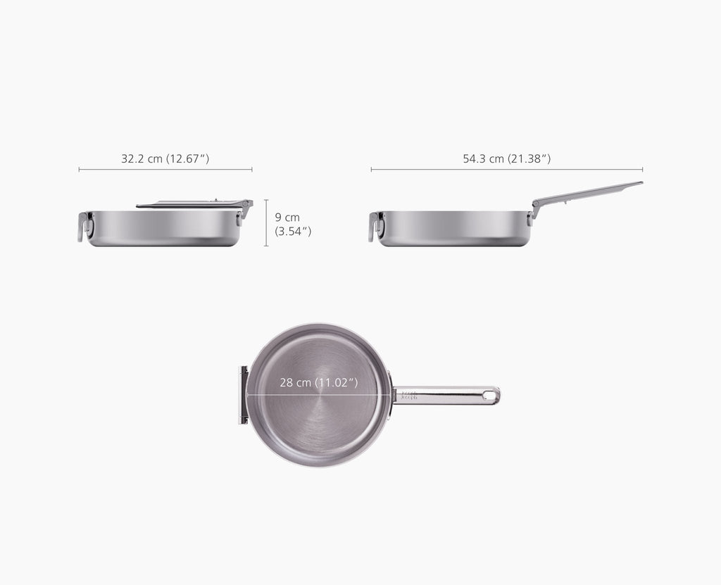 Space Steel Folding Handle 3.5Qt. Sauté Pan & Lid
