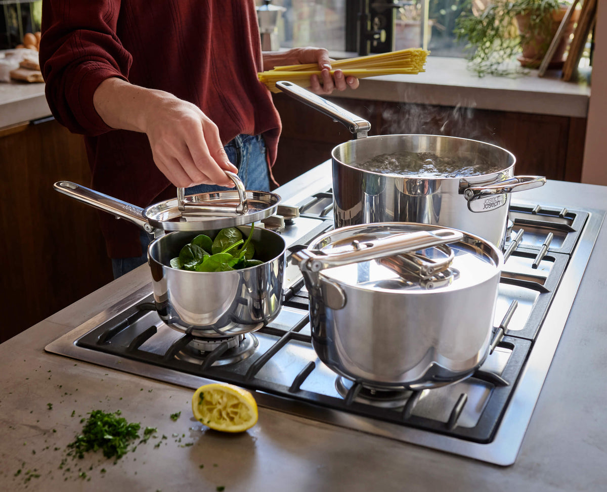Space Steel Folding Handle 6-Piece Saucepan Set