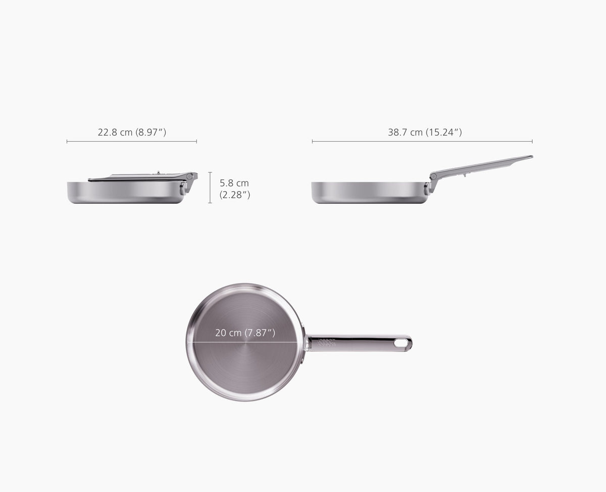 Space Steel Folding Handle 8" Frying Pan