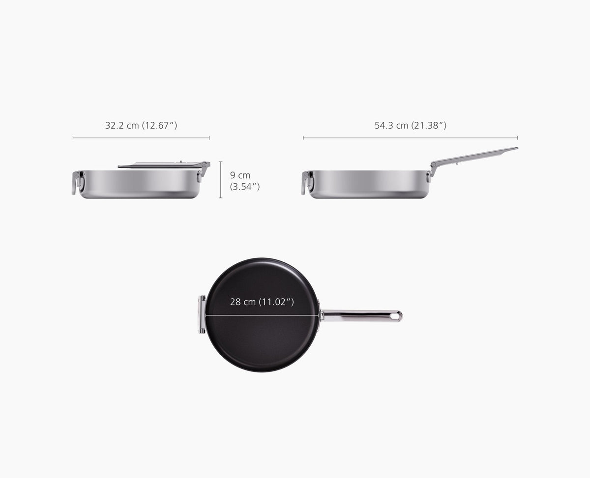 Space Steel Folding Handle Non-Stick 11" Frying Pan