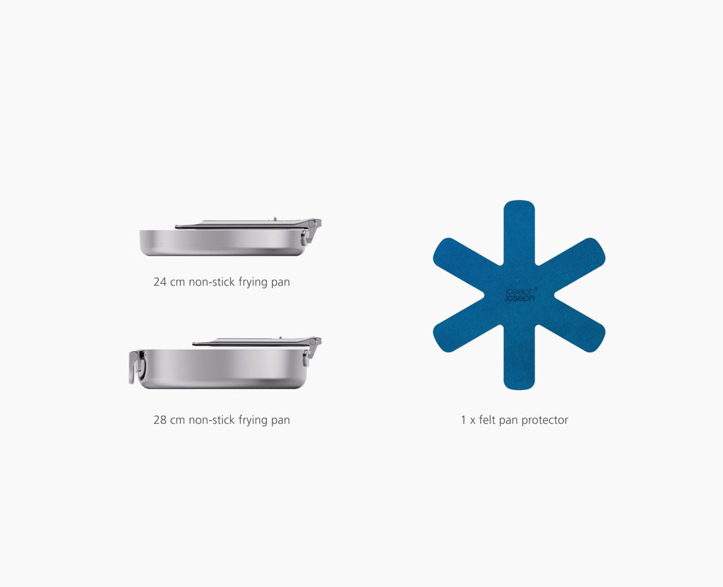 Space Steel Folding Handle Non-Stick 2-piece Pan Set