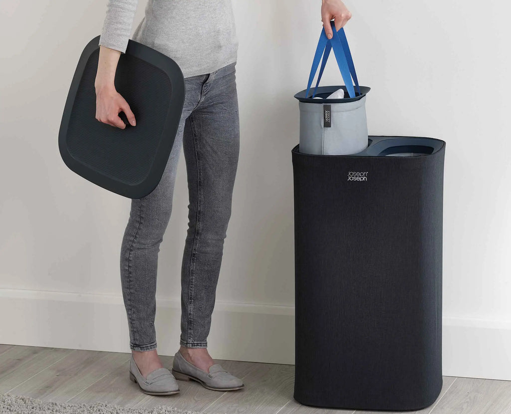 Tota Twin 60L Black Laundry Separation Basket