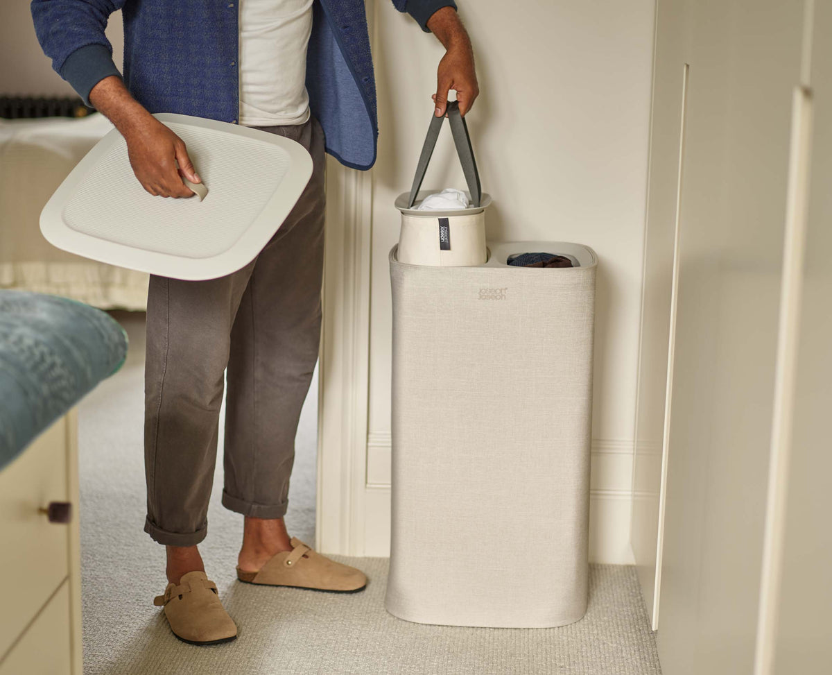 Tota Twin 60L Ecru Laundry Separation Basket
