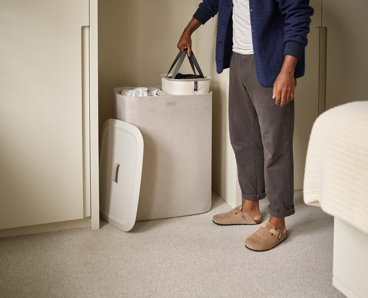 Tota Twin 90L Ecru Laundry Separation Basket