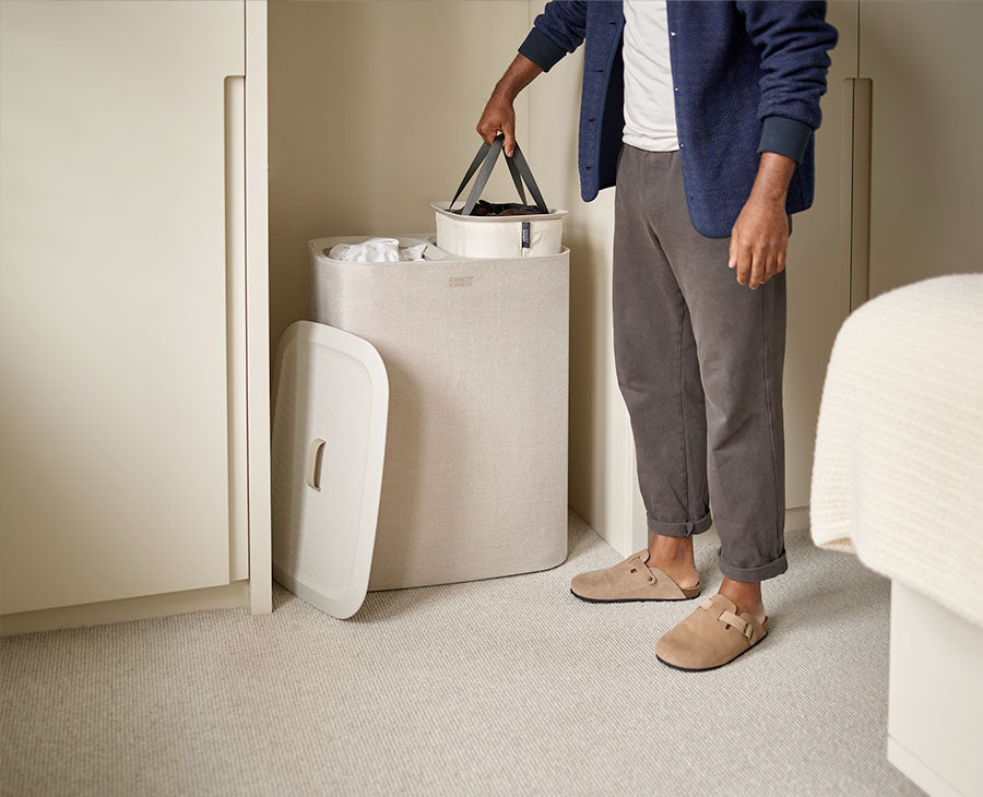 Tota Twin 90L Ecru Laundry Separation Basket