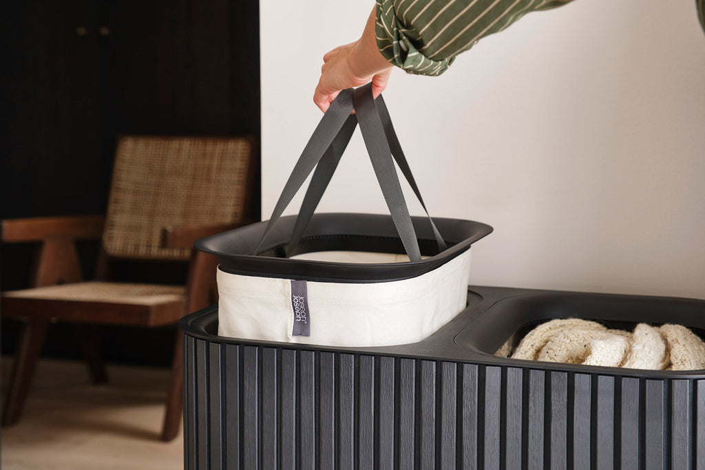 Tota Twin Luxe 90L Black Laundry Separation Basket
