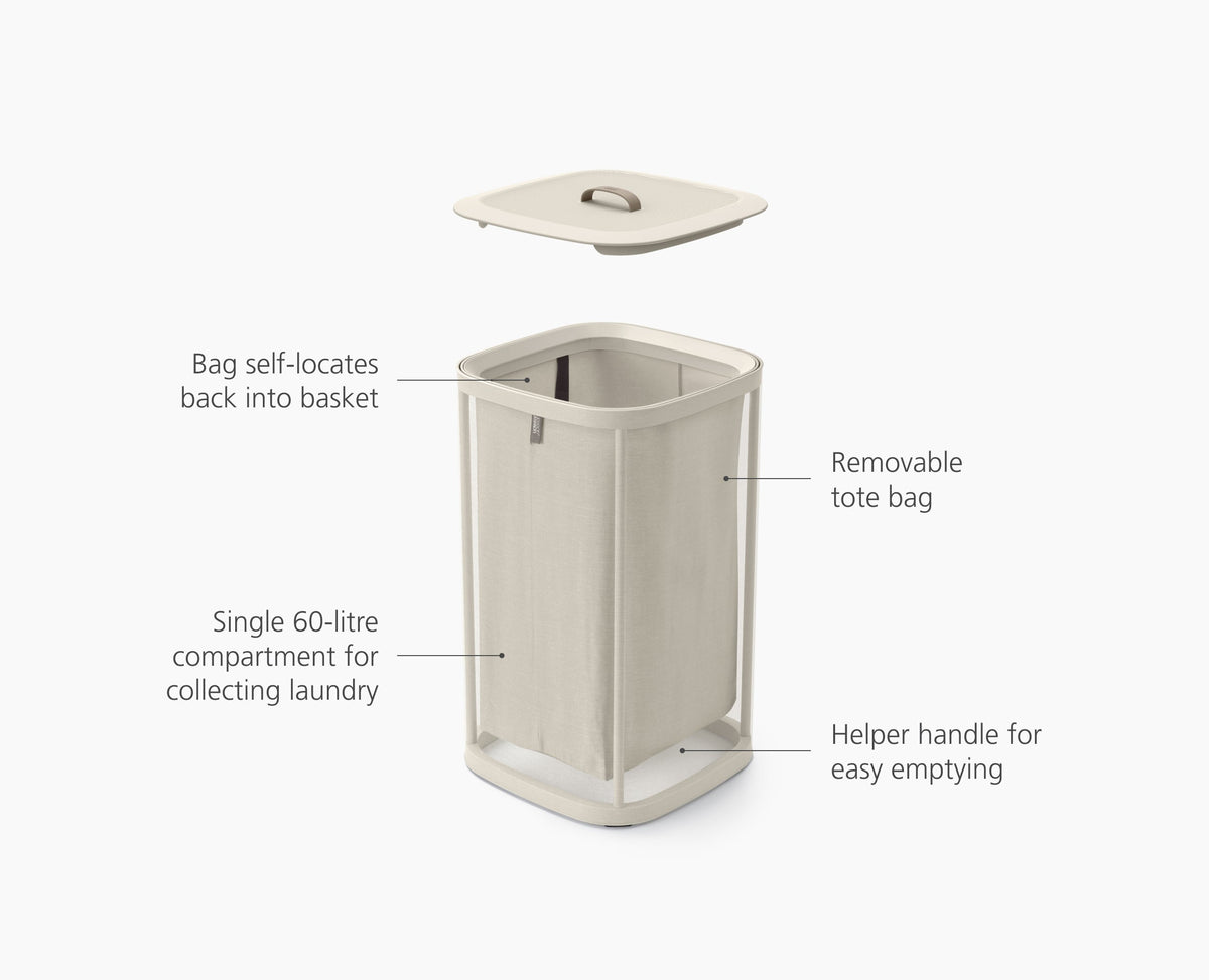 Tota One 60L Ecru Laundry Basket