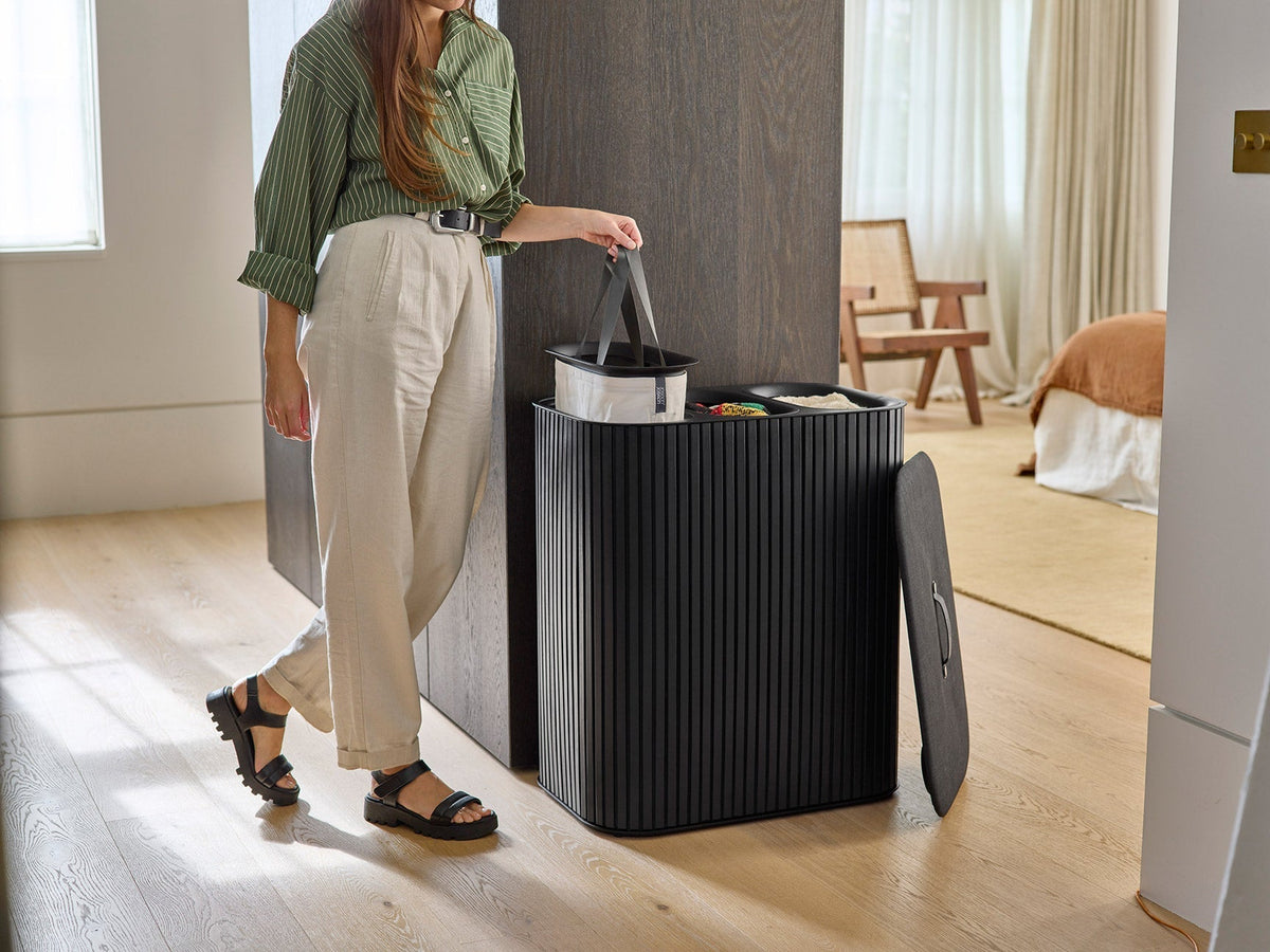 Tota Trio Luxe 90L Black Laundry Separation Basket