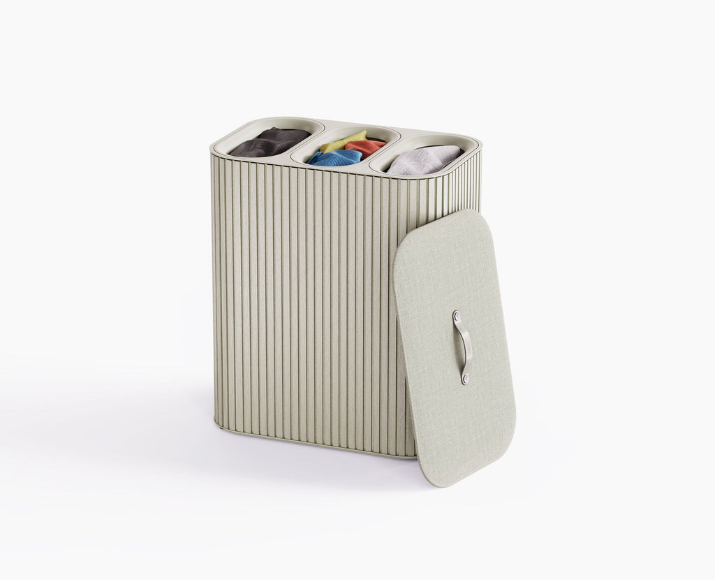 Tota Trio Luxe 90L Ecru Laundry Separation Basket