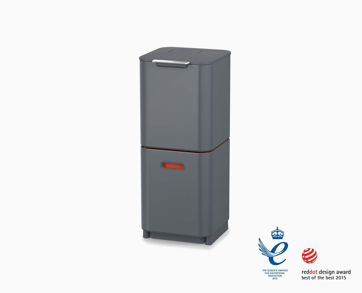 Totem Compact 40L Gray Waste & Recycling Trash Can