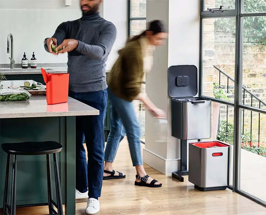 Totem Compact 40L Stainless-steel Waste & Recycling Trash Can