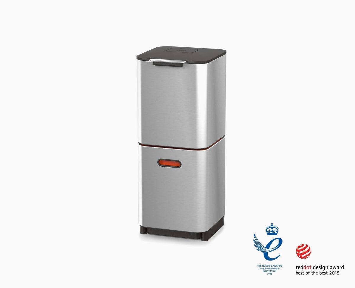 Totem Compact 40L Stainless-steel Waste & Recycling Trash Can