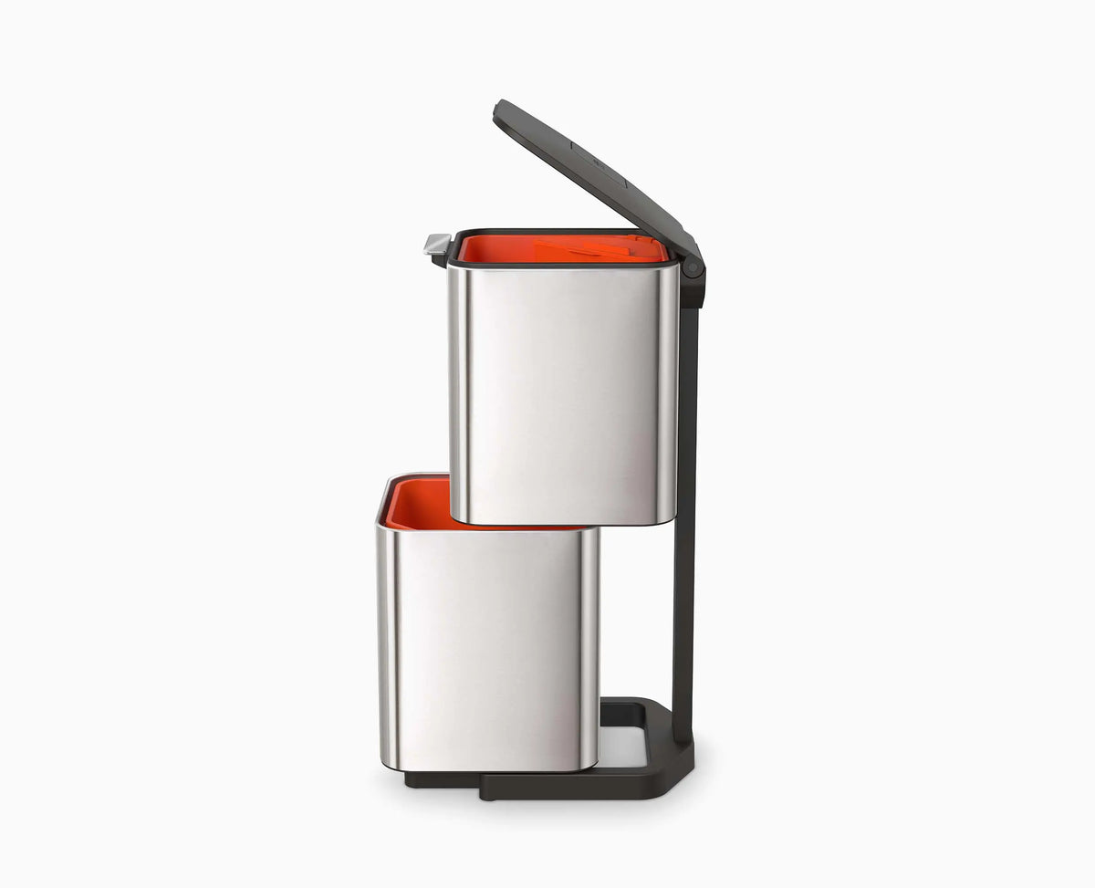 Totem Compact 40L Stainless-steel Waste & Recycling Trash Can Starter Set