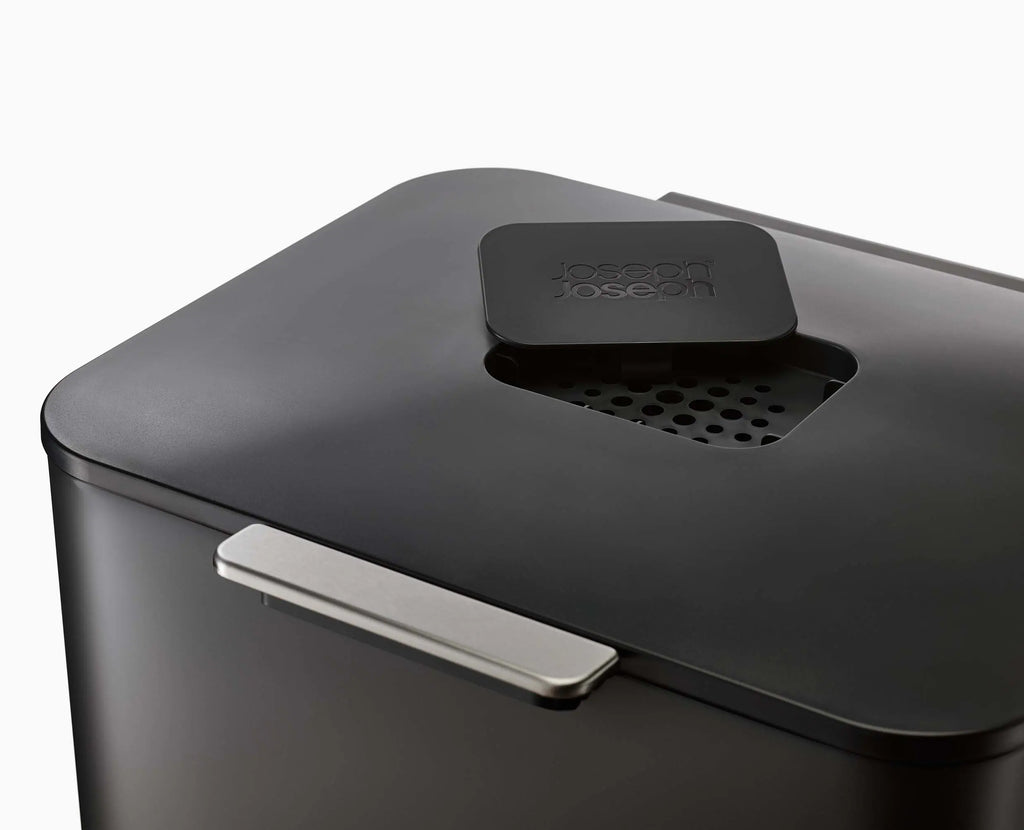 Totem Max 60L Black Waste & Recycling Trash Can
