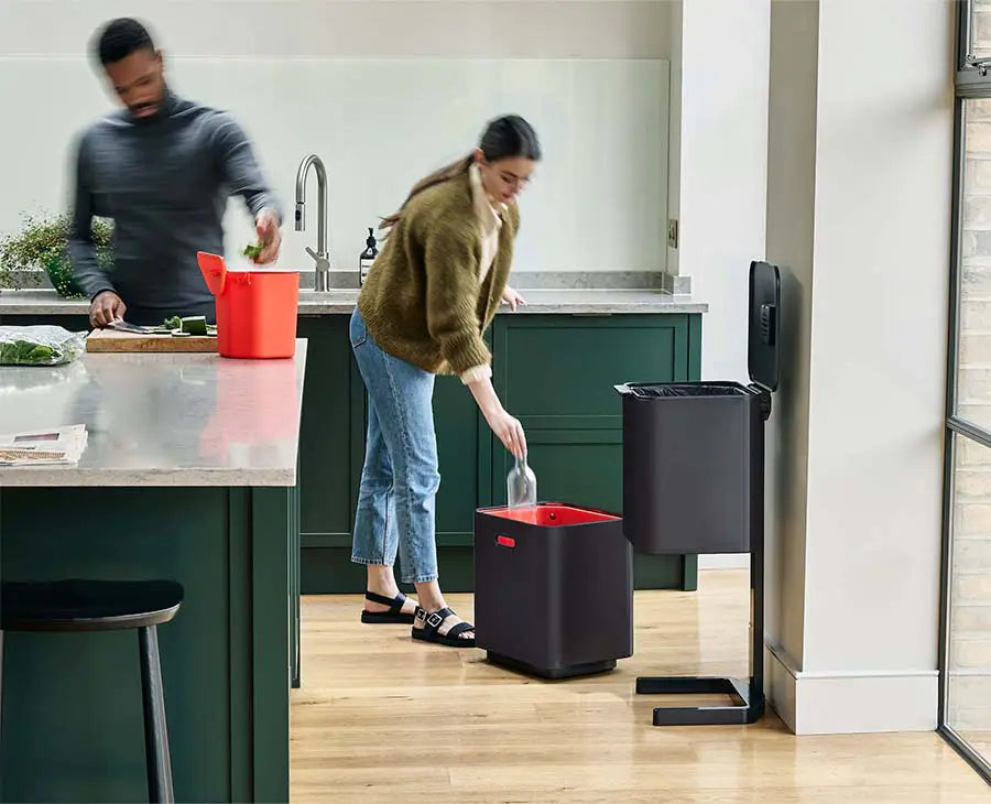 Totem Max 60L Black Waste & Recycling Trash Can