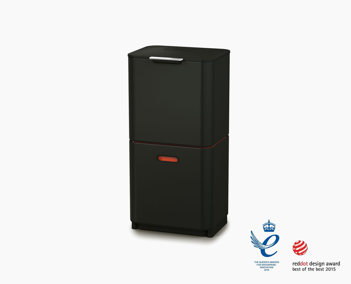 Totem Max 60L Black Waste & Recycling Trash Can