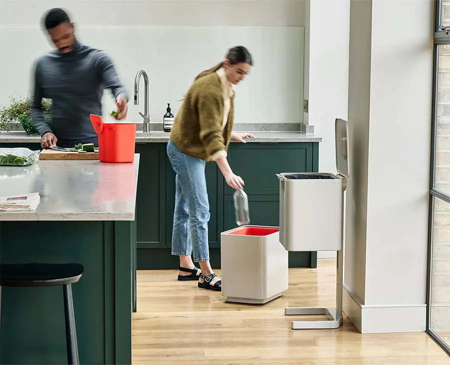 Totem Max 60L Stone Waste & Recycling Trash Can