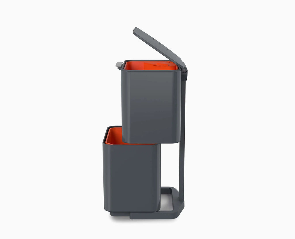 Totem Max 60L Gray Waste & Recycling Trash Can Starter Set